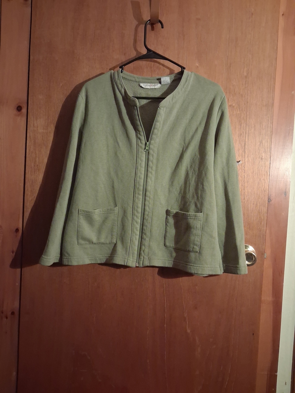 Lightweight Sage Green Utility Zip Jacket for Women